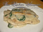 Spinach Pepper Chicken in a Wild Mushroom Béchamel Sauce