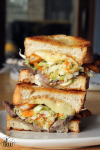 Pittsburgh Steak & Fries Grilled Cheese with Coleslaw