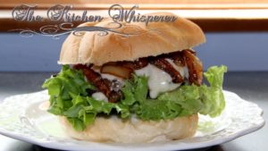 Caramelized Onion Bacon Burgers