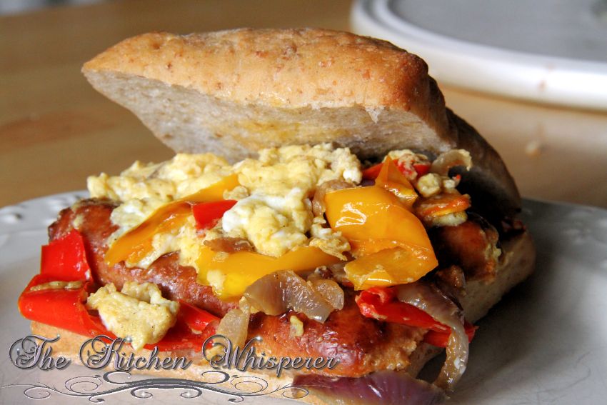 Sausage, Egg & Cheese Sandwich with Fig Jam - Chef Allie's Kitchen
