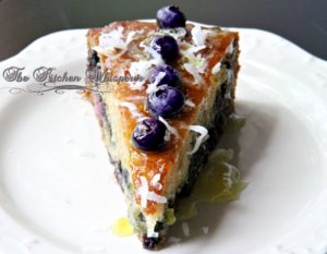 Blueberry Lemon Coconut Sunburst Coffeecake with Lemon Glaze