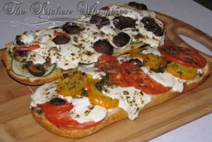 French Bread Garden Pizza with Herbed Oil