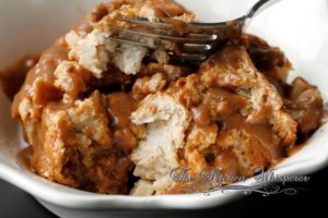 Caramel Apple Bread Pudding with Vanilla Butterscotch Sauce