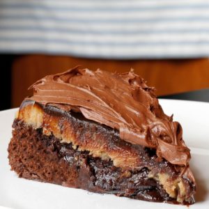 Brownie Peanut Butter Cup Fudgy Ganache Cake