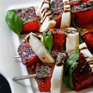 Grilled Watermelon Caprese Skewers