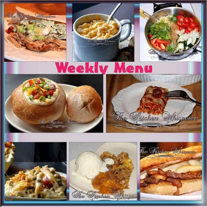 Weekly Menu - The Kitchen Whisperer