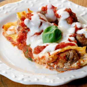 Meatball Stuffed Manicotti