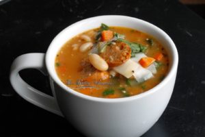 Tuscan White Bean & Sausage Spinach Soup