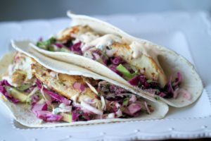 Grilled Fish Soft Tacos with Baja Cream Sauce