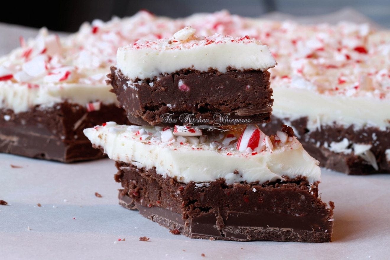 Peppermint Crunch Brownie Batter Bark