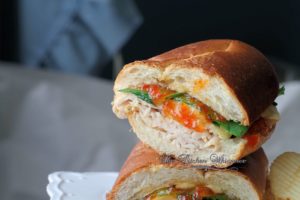 Roast Turkey with Red Pepper Jelly & Melty Asiago Hoagie