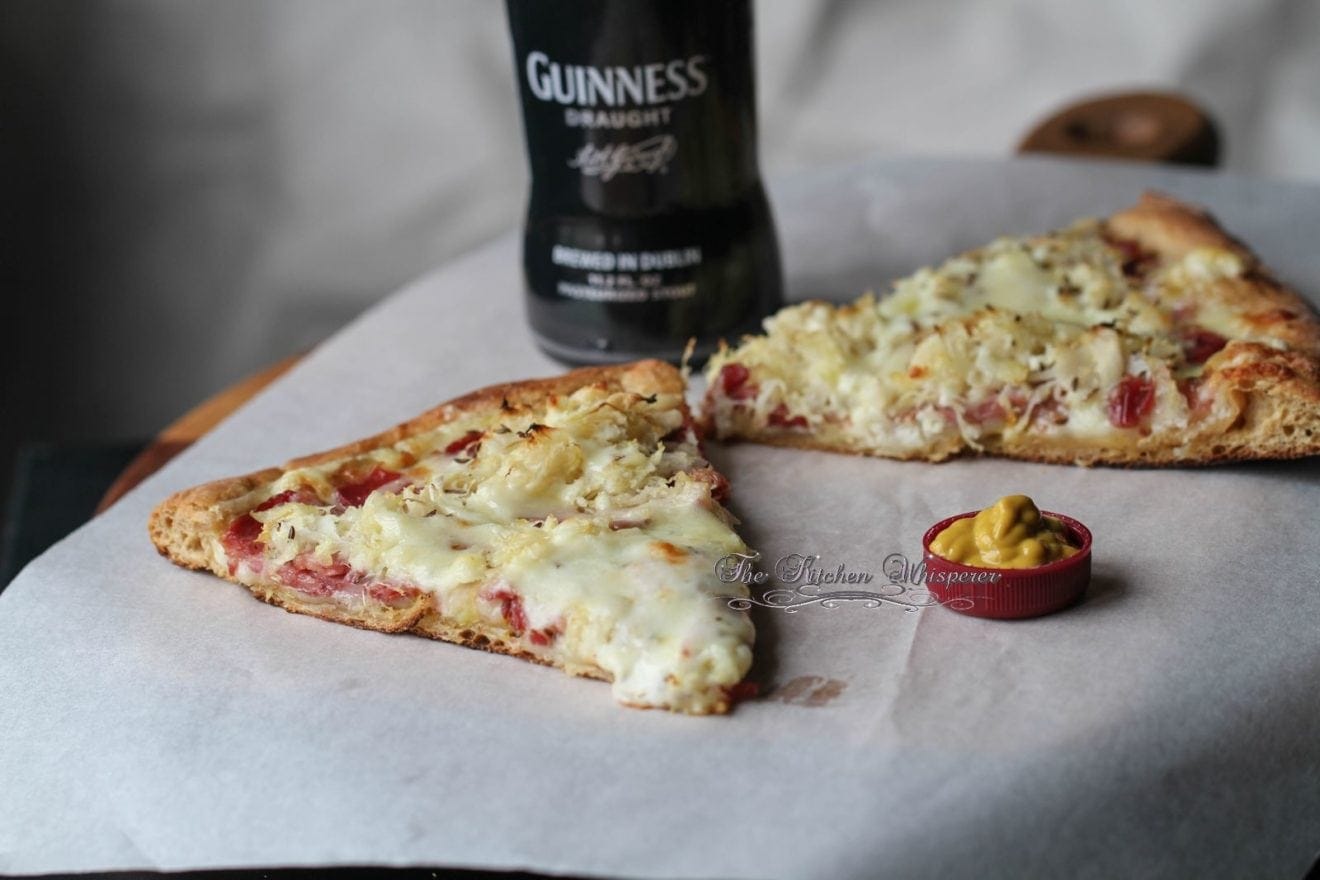 Guinness Corned Beef Reuben Pizza