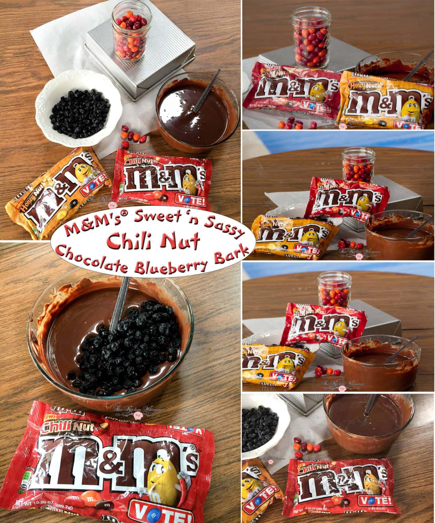 Sweet & Sassy M&M’s® Chili Nut Chocolate Blueberry Bark