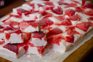 Frozen White Chocolate Strawberry Yogurt Bark