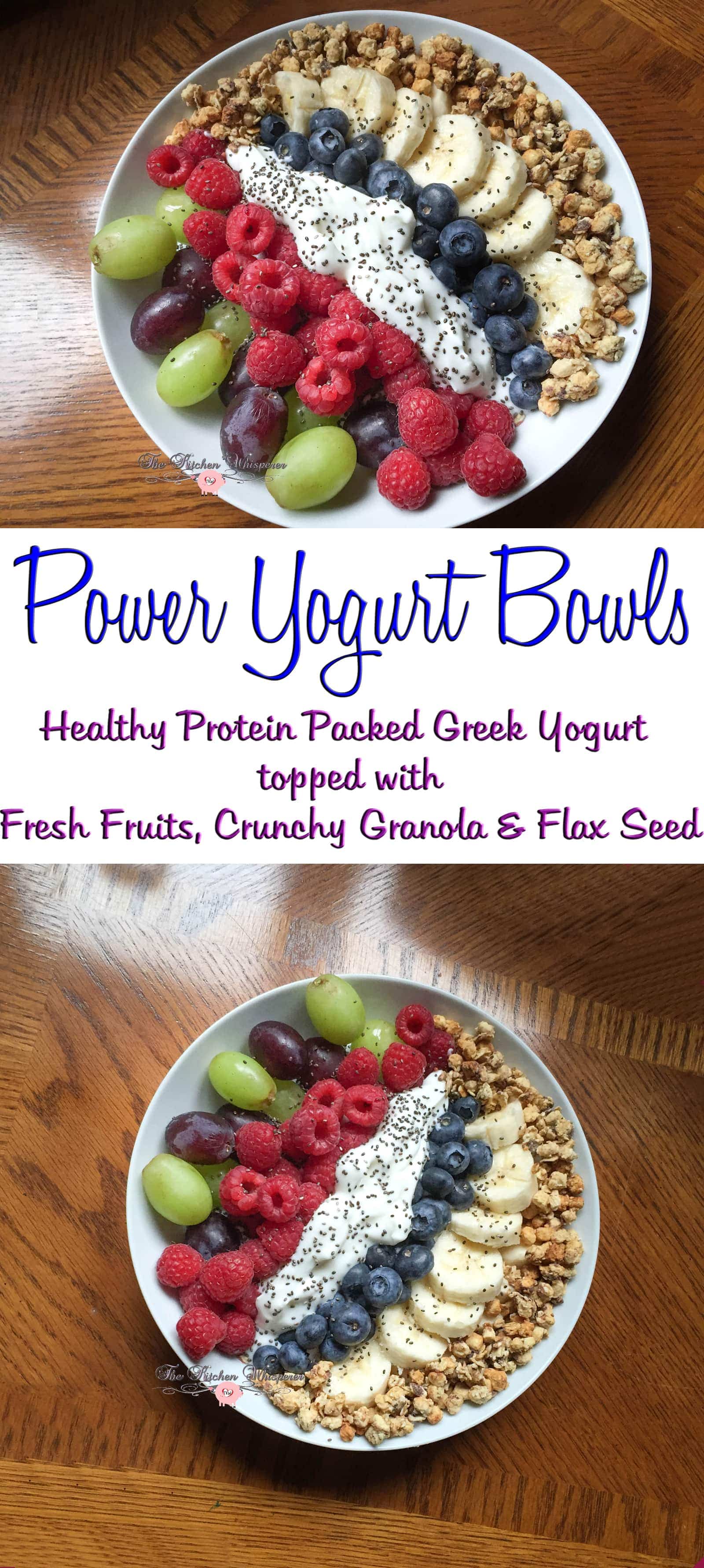 Berry Grape Power Yogurt Bowls Collage