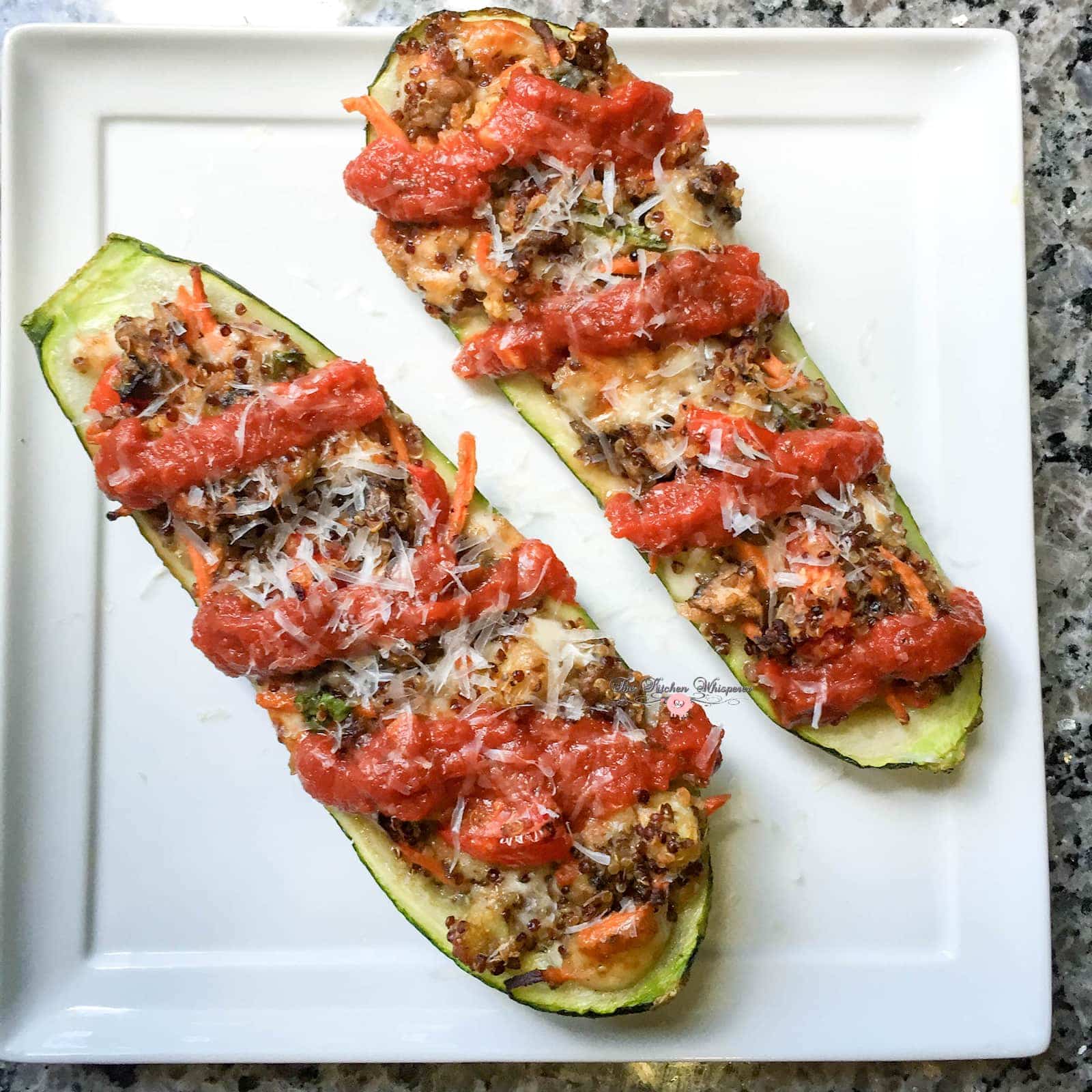 Italian Veggie Stuffed Zucchini Boats Starring Ragu Homestyle Thick & Hearty Pasta Sauce