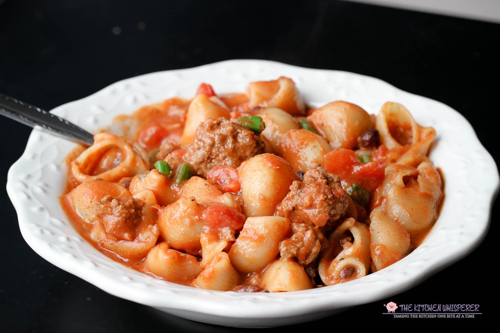 One Pot Cheesy Chili Beef Mac