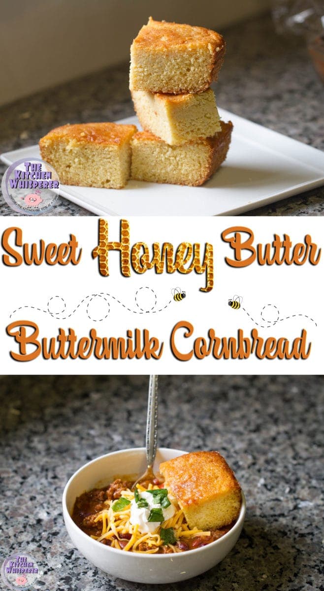 Sweet Honey Butter Buttermilk Cornbread