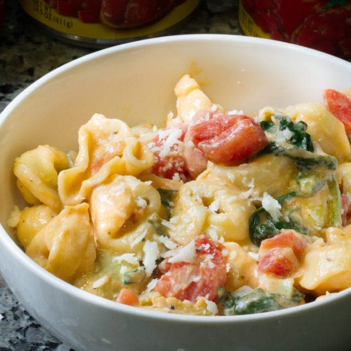 Italian Tomato Tortellini with Spinach & Artichokes in a Grana Padano ...