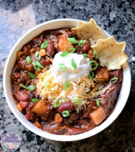 Hearty BBQ Shredded Beef Bacon & Triple Bean Chili