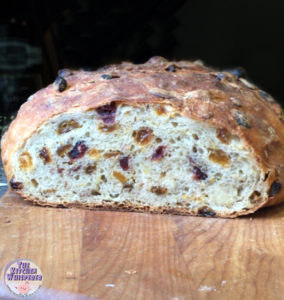 Most Awesomest No Knead Orange Cranberry Raisin Bread