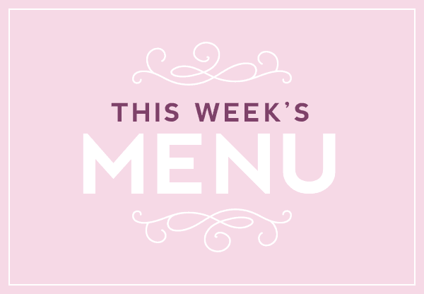 Text: this week's menu