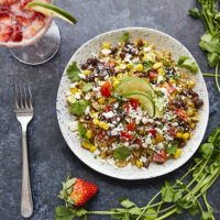 These Mexican Veggie Rice Bowls are flavor-packed with seasoned rice, roasted corn, black beans, garden-fresh salsa fresca, Cotija and a kiss of lime. Perfect for meal prep and light, and healthy lunch!