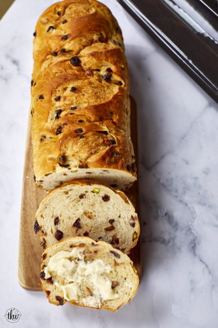 Artisan Cranberry Pistachio Chocolate Chip Bread