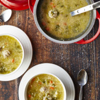 This Authentic Italian wedding soup is like a bowl of pure comfort and a hug from an Italian Nonna! Mini meatballs, escarole, carrots, and acini di pepe pasta make this the best anytime soup!