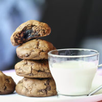 Brownie Truffle Stuffed Chocolate Chubby Cookies