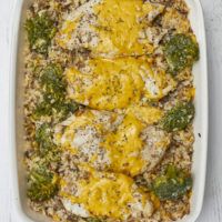 Baked Cheesy Chicken & Broccoli Rice Casserole