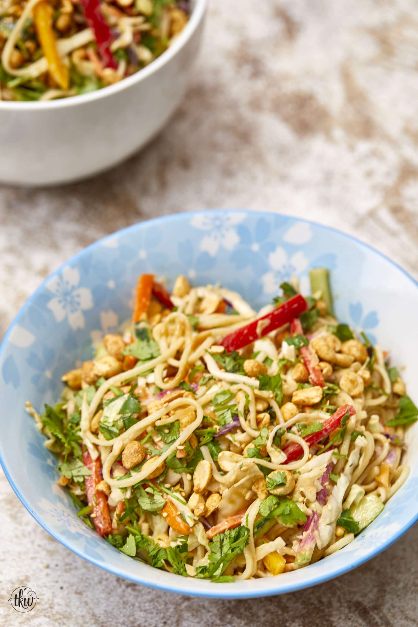 Asian Noodle Salad in a Jar with Spicy Peanut Dressing