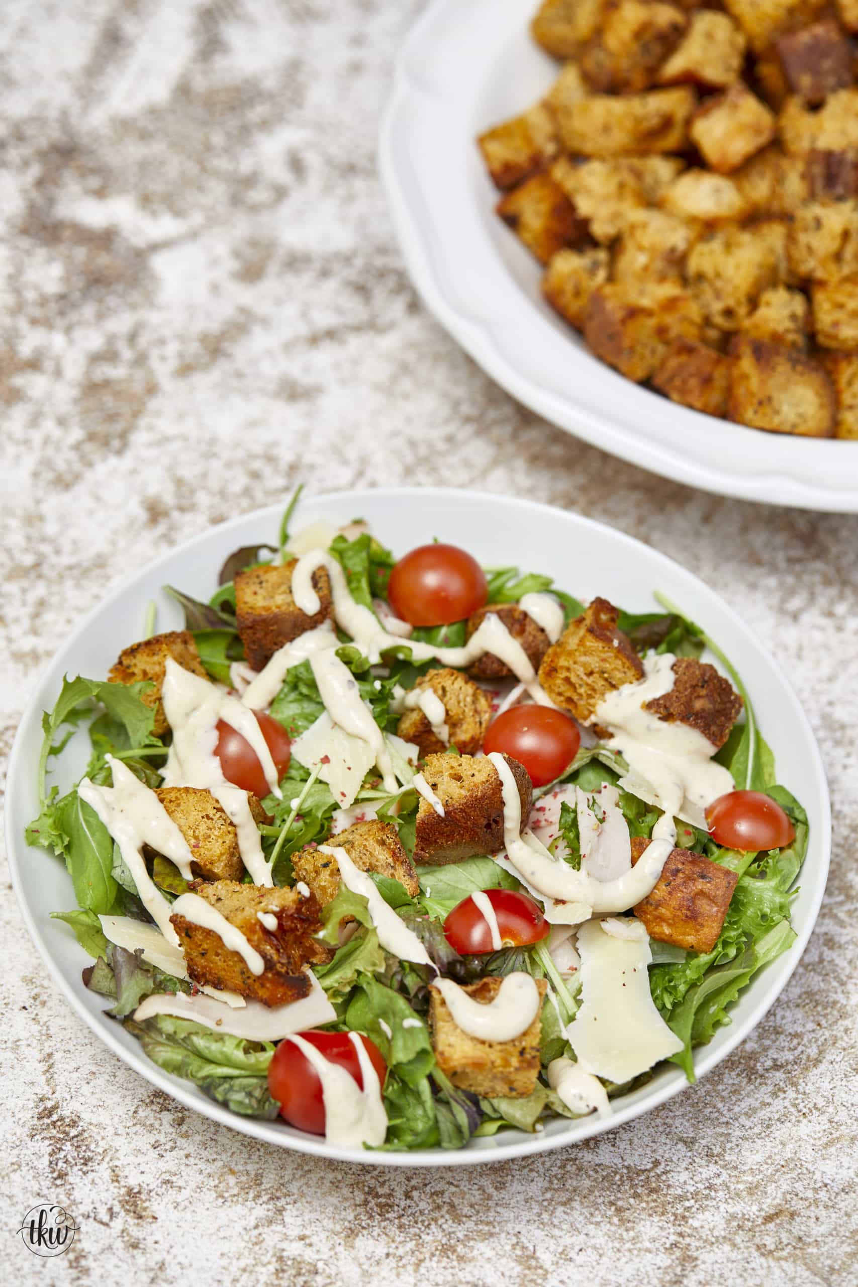 Cheesy Garlic White Cheddar Parmesan Croutons