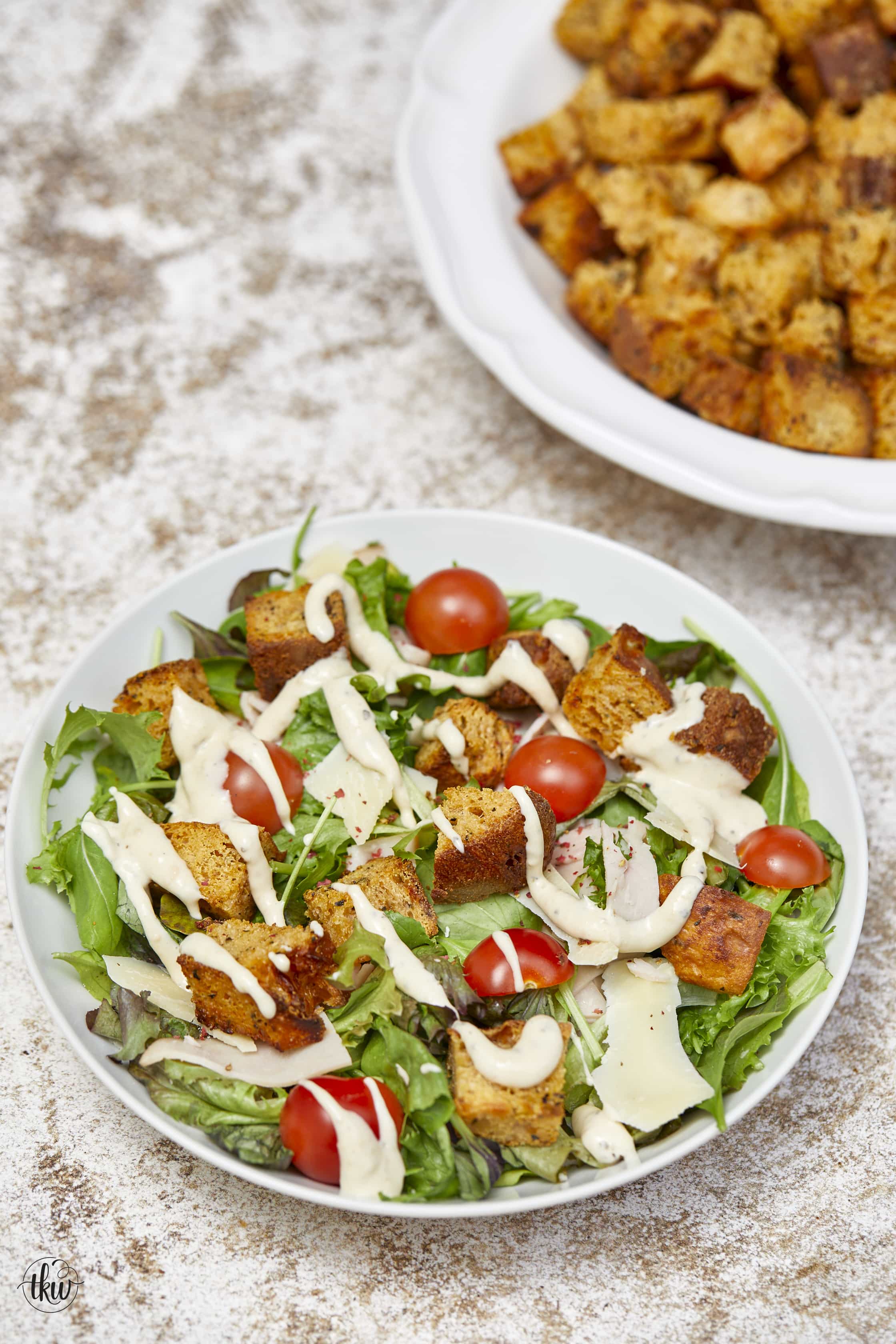 Cheesy Garlic White Cheddar Parmesan Croutons