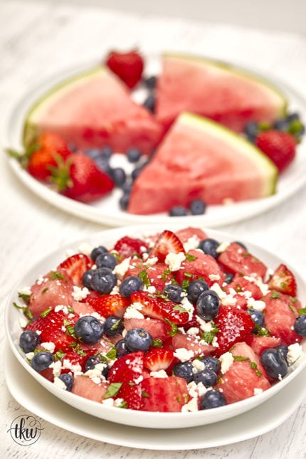 Watermelon Berry Feta Salad