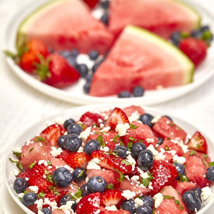 Watermelon Berry Feta Salad