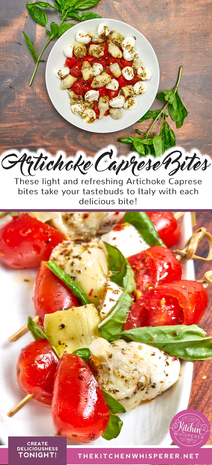 Caprese Artichoke Bites