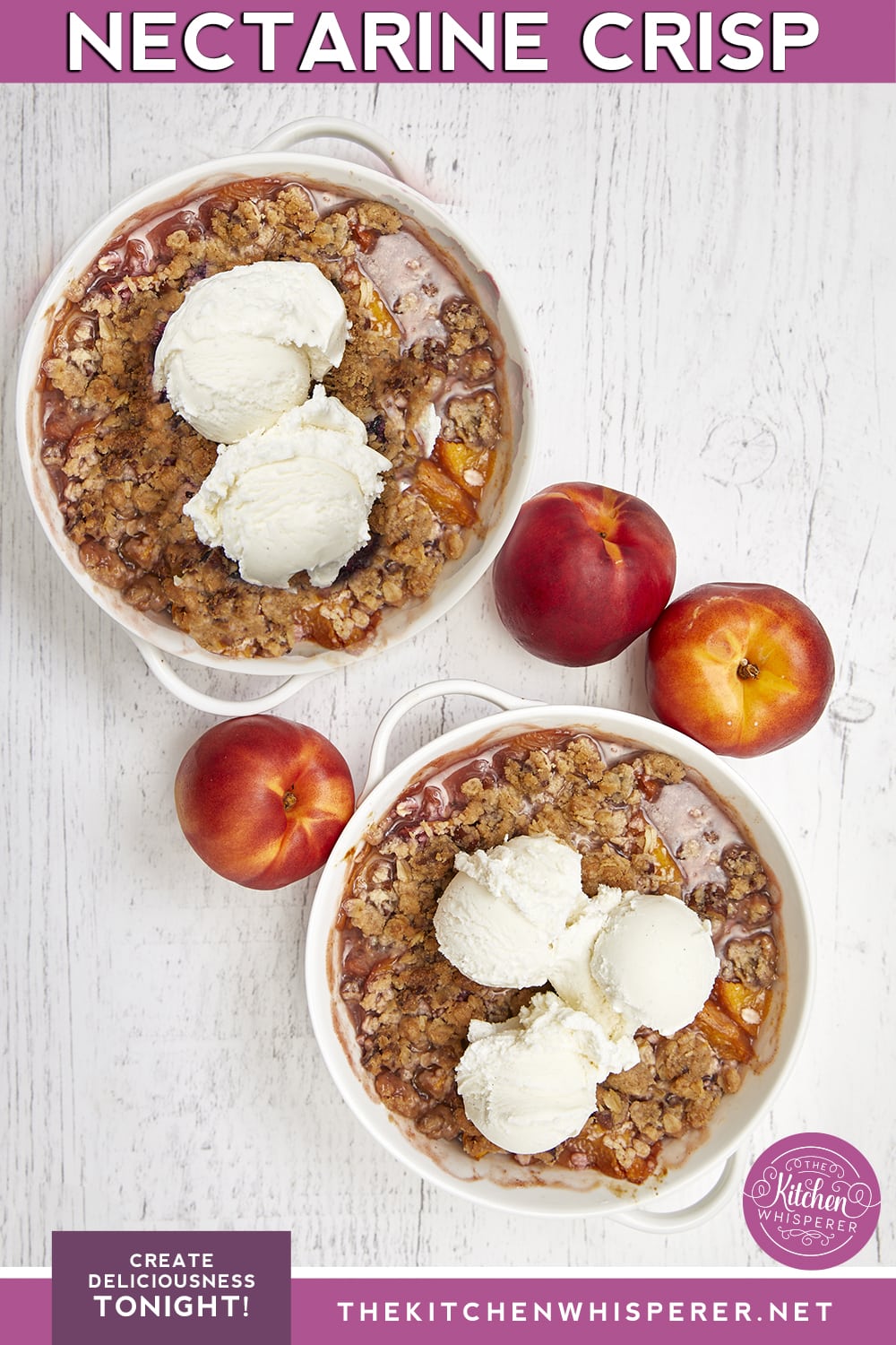 Nectarine Crisp with Cinnamon Oat Pecan Streusel