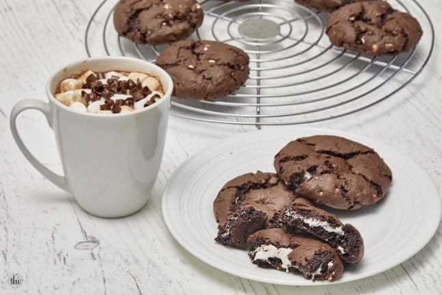 Fudgy Hot Chocolate Cookies With Marshmallow Filling 6022