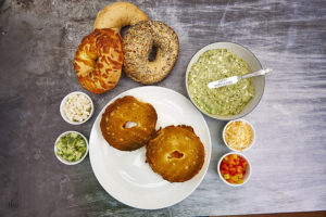 Smashed Avocado Cream Cheese Veggie Bagels The Kitchen Whisperer