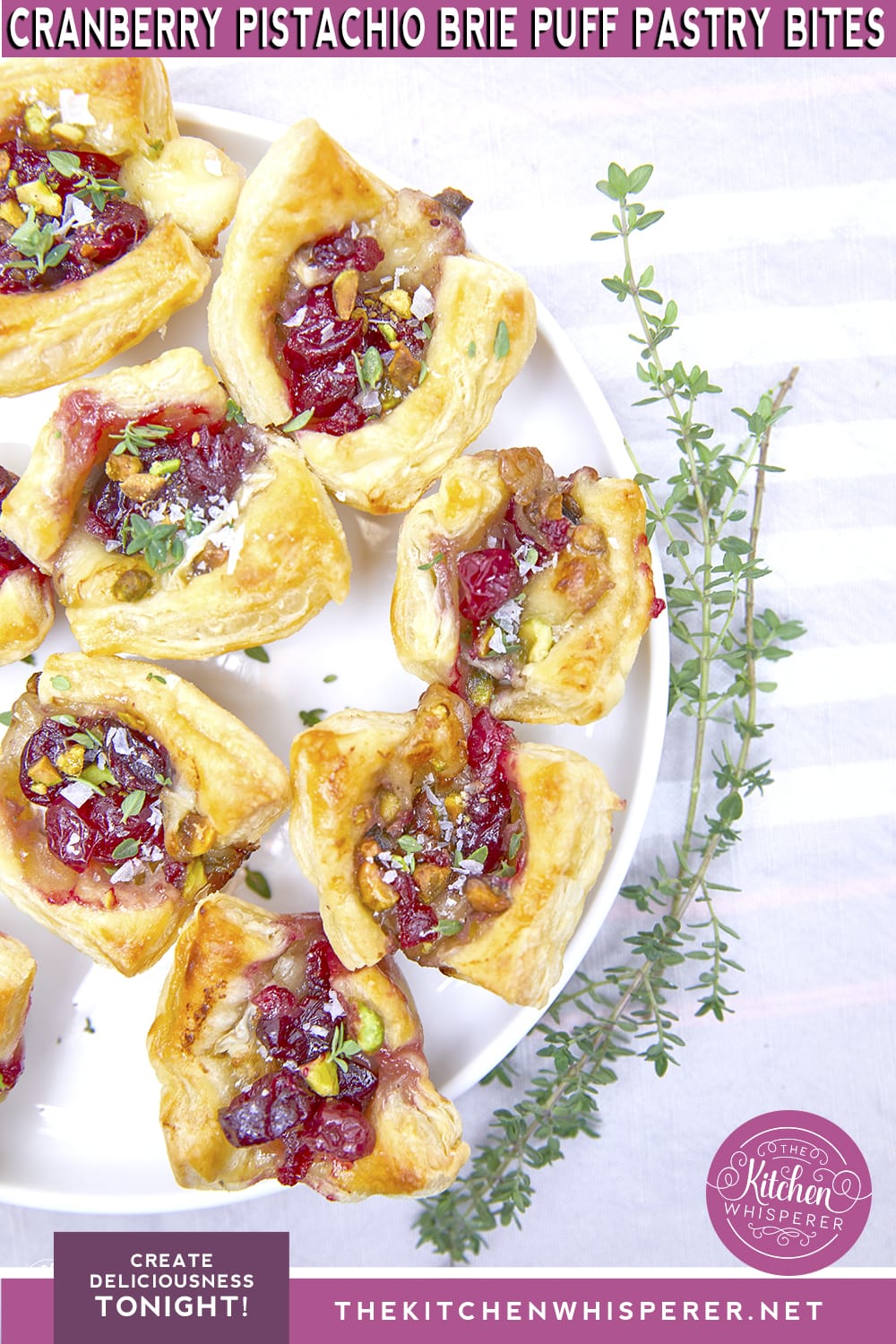 Baked Cranberry Brie Puff Pastry Bites