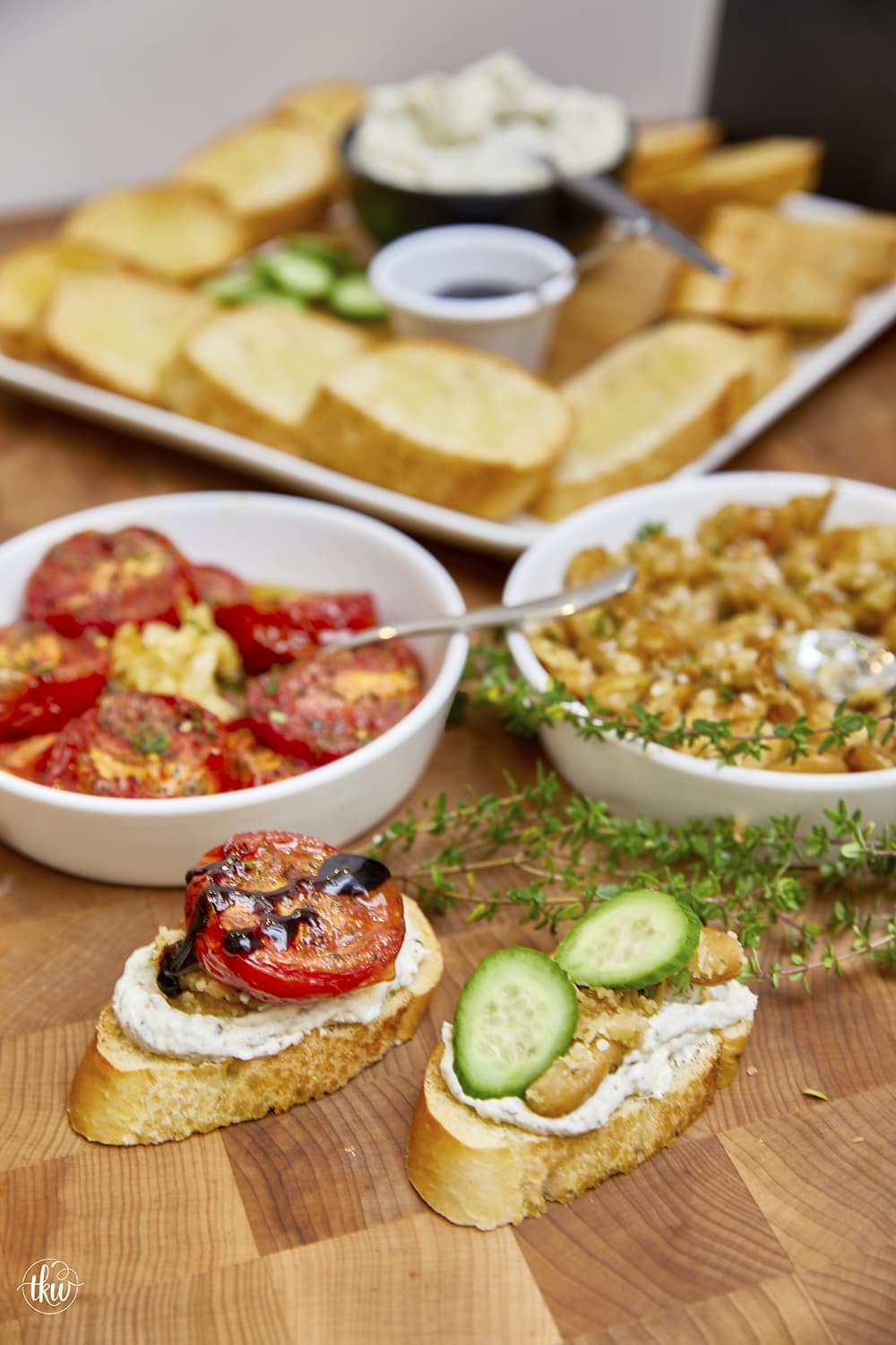 Roasted Tomato & Butter Bean Crostini