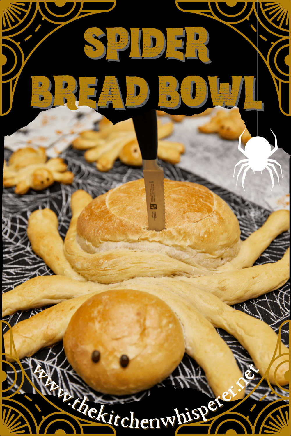 Spooktacular Halloween Spider Bread Bowl