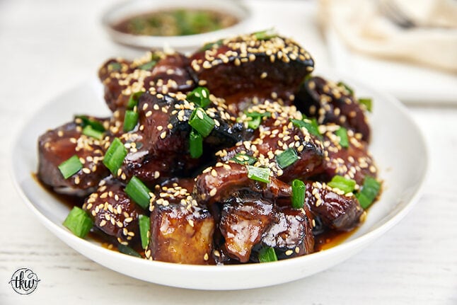 Instant Pot Sticky Gochujang Pork Belly Burnt Ends The Kitchen Whisperer 5335