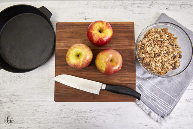 Streusel Crumb Smoked Apples with Maple Pecans and Bourbon