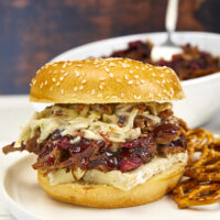 It's time to take your pulled pork to a whole new level of deliciousness! Today I'm pairing tart cranberries with smoky chipotle peppers and a Sweet Heat BBQ Sauce makes this one of the best pulled pork sandwiches ever! Plus it is made in the Instant Pot! Ultimate Cranberry Chipotle BBQ Pulled Pork, sweet & spicy pulled pork, best pulled pork, instant pot pulled pork, slow cooker pulled pork, bbq pulled pork