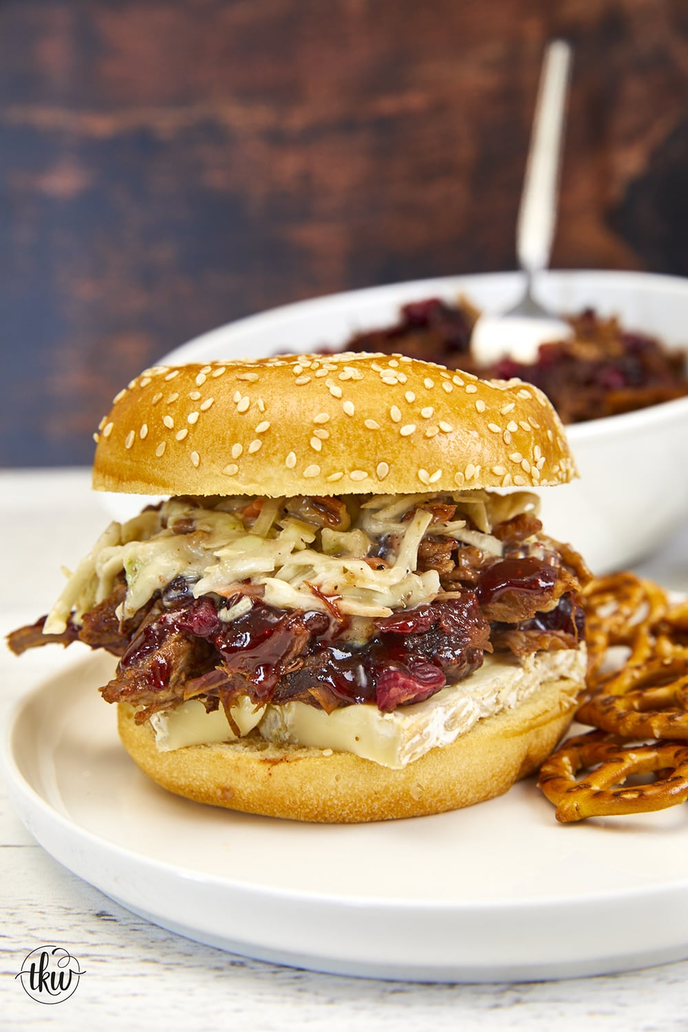 It's time to take your pulled pork to a whole new level of deliciousness! Today I'm pairing tart cranberries with smoky chipotle peppers and a Sweet Heat BBQ Sauce makes this one of the best pulled pork sandwiches ever! Plus it is made in the Instant Pot! Ultimate Cranberry Chipotle BBQ Pulled Pork, sweet & spicy pulled pork, best pulled pork, instant pot pulled pork, slow cooker pulled pork, bbq pulled pork