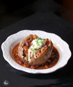 Ultimate Loaded Chili Stuffed Baked Potatoes