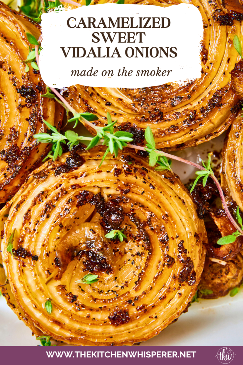 By smoking and caramelizing Vidalia onions, you're transforming a humble vegetable into a mouthwatering dish that will elevate any dish! From burgers to pizza, casseroles to dips, smoked caramelized onions add a savory culinary delight to any dish! Caramelized Sweet Vidalia Onions On The Smoker, smoked onions, smoked caramelized onions, yoder smoker smoked onions, onion dip, onion jam, burger toppings
