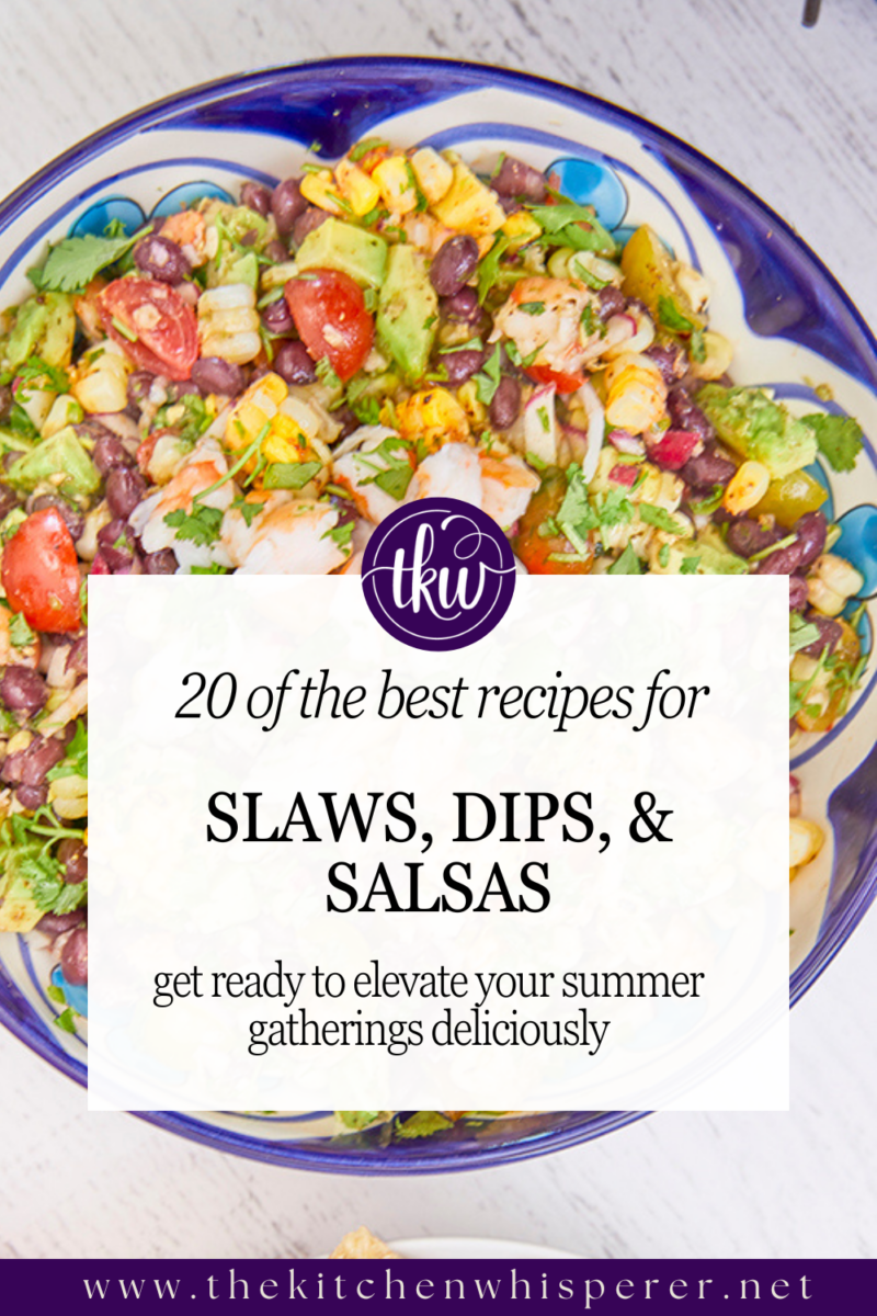 Get ready to elevate your summer gatherings with mouthwatering slaws, dips, and salsas. From tangy coleslaws to zesty salsas, I've got you covered. Follow along for 20 delicious recipes that will take your summer entertaining to the next level. 20 Of The Best Slaws, Dips, and Salsas for Summer, 20 Of The Best Slaws Dips and Salsas for Summer, pittsburgh coleslaw, roasted salsa, esquites, corn salsa, dill pickle dip, cheesecake dip